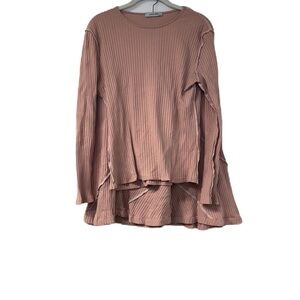 Since 2005  Pink Long Sleeve Top with Skirt Ribbed XL Set